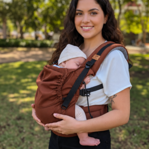 Mochila ergonómica de Gabardina Algodón Café con Asesoría incluída